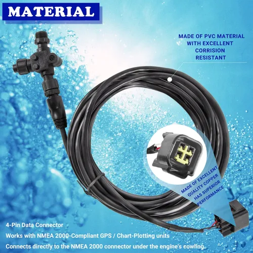 Vista 4 de Repuesto para cable de interfaz de motor Yamaha 000-0120-37, 3004.6865 NMEA 2000 conector de cable y conector en T para Yamaha Outboard 2006-2023