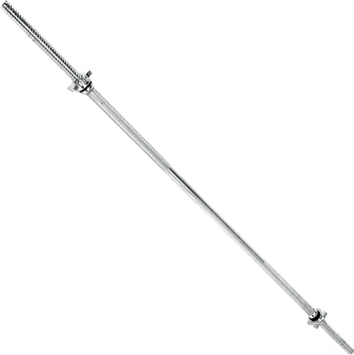 Vista 4 de WF Athletic Supply Juego de mancuernas ajustables con mango de barra recta o rizado EZ roscado cromado de 1 pulgada, entrenamiento de fuerza