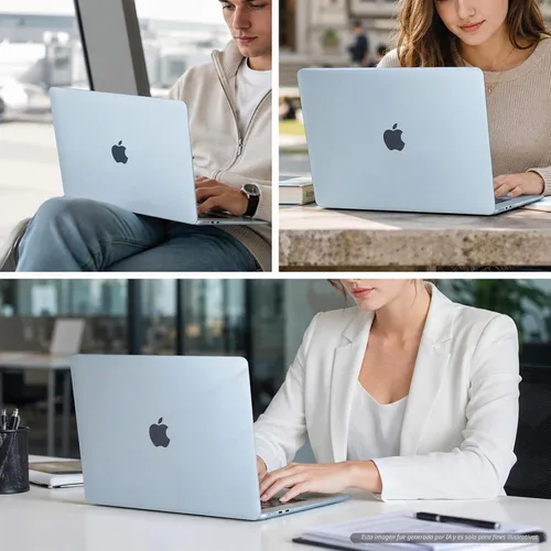 Vista 8 de MOSISO Funda compatible con MacBook Air de 13 pulgadas M5 2026 M4 M3 M2 Azul (Air Blue)