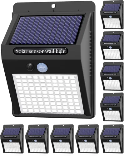 Vista 8 de 2 paquetes de luces solares para exteriores con sensor de movimiento - 3 modos/100 LED, luces solares de seguridad inalámbricas, resistentes al agua