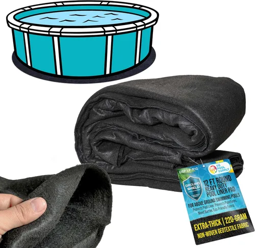 U.S. Pool Supply Ground Shield - Almohadilla para revestimiento de piscina redonda de 12 pies de servicio pesado para piscinas sobre el suelo -