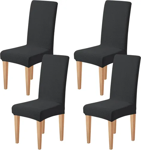 Vista 57 de Dioxide Fundas de Silla de Alto Estirar para Sillas de Comedor, Juego de Fundas de Silla de Comedor Lavables de 4, Fundas de Asiento de Silla