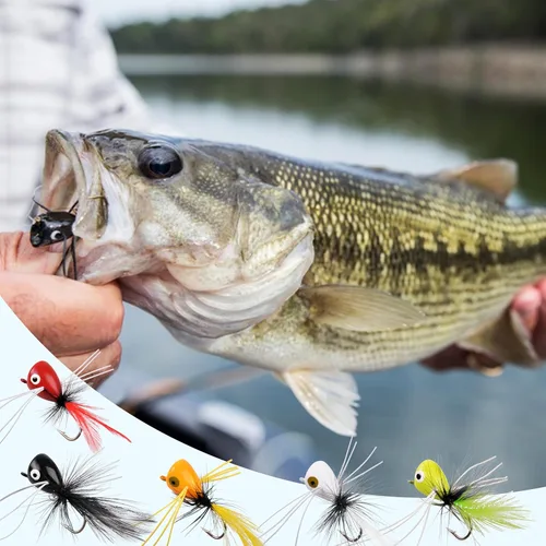 Vista 5 de OROOTL Kit de moscas para pesca con mosca, coloridos señuelos de pesca con mosca, flotadores de espuma, accesorios para trucha, panfish bluegill