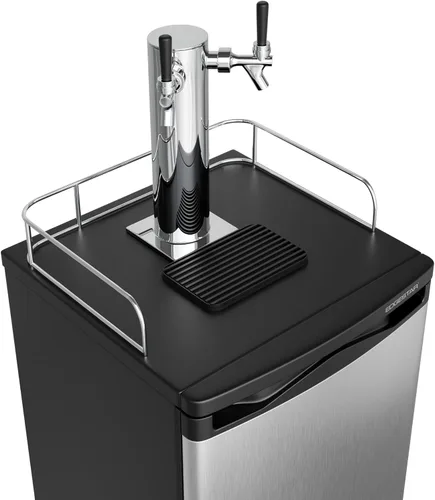 Vista 3 de EdgeStar KC2000TWIN Kegerator de tamaño completo con doble grifo y despachador de cerveza de barril - Negro