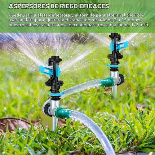 Vista 7 de Paquete de 16 aspersores de césped para patio, cabezal de aspersor de agua resistente ajustable giratorio de 360 grados sobre el suelo para césped