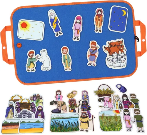 Vista 10 de CHEFAN Set de historias en panel de fieltro/franela de 4 piezas, piezas de fieltro precortadas para tiempo de círculo en preescolar, historia