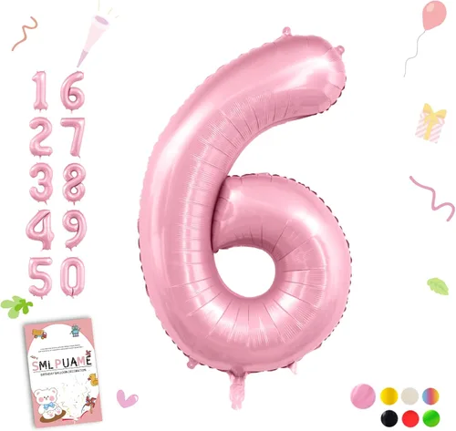Vista 64 de Smlpuame - Globos grandes de 40 pulgadas de números del 0 al 9, globos numéricos para decoración de fiesta de cumpleaños, globos de helio