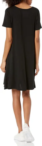 Vista 2 de Tienda Essentials Vestido regular de manga corta con cuello en V para mujer