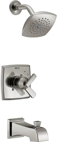 Delta Faucet Ashlyn 14 Series - Juego de ducha de una sola función con cabezal de ducha, de un solo rociador para limpieza táctil, acero inoxidable