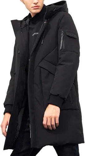 Pioneer Camp Abrigos de invierno para hombre repelentes al agua resistentes al viento parkas gruesas largas con capucha acolchadas chaqueta puffer