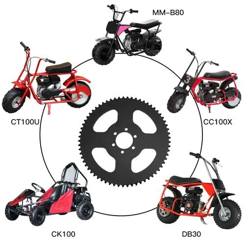 Vista 2 de YOXUFA Piñón de 65 dientes de 35 cadenas de 1.457 in de repuesto para Coleman Mini Bike CT100U CC100X CK100 Baja Doodle Bug Blitz Dirt Bug DB30