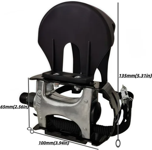 Vista 3 de YBEKI Pro-Grade Spin Bike Pedals with Toe Clips & 4D Adjustable Straps - 9/16" Alloy Spindle for Mountain Road Bikes/Peloton/Schwinn/Sunny Bikes