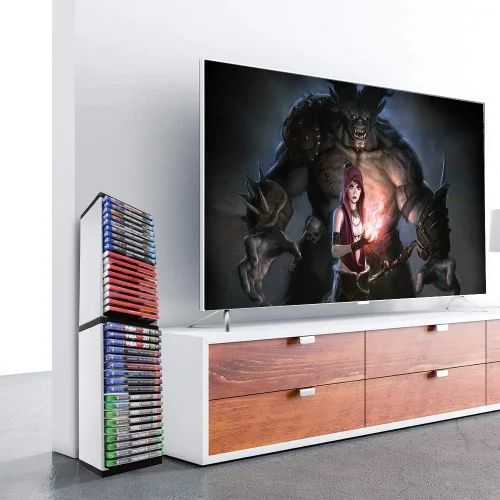 Vista 8 de Nargos Soporte de almacenamiento de videojuegos para PS5 PS4 PS3 Xbox Series S y X Xbox One Game y Blu Ray soporte universal para discos