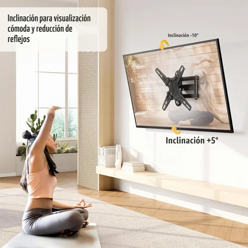 Vista 4 de Mounting Dream Soporte giratorio e inclinable para TV con certificación UL para la mayoría de televisores de 13 a 42 pulgadas, soporte de pared