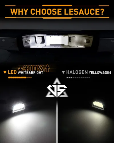 Vista 2 de LESAUCE Juego de 2 lámparas LED completas para matrícula con carcasa cromada para Chevy Silverado 1500 2500 3500 Suburban Tahoe GMC Sierra Yukon XL