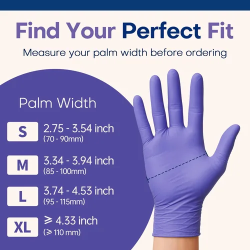 Vista 6 de Supmedic Medical Soft Max - Guantes desechables de nitrilo lila, 1000 unidades, sin látex, sin polvo, no estériles, seguros para alimentos, examen