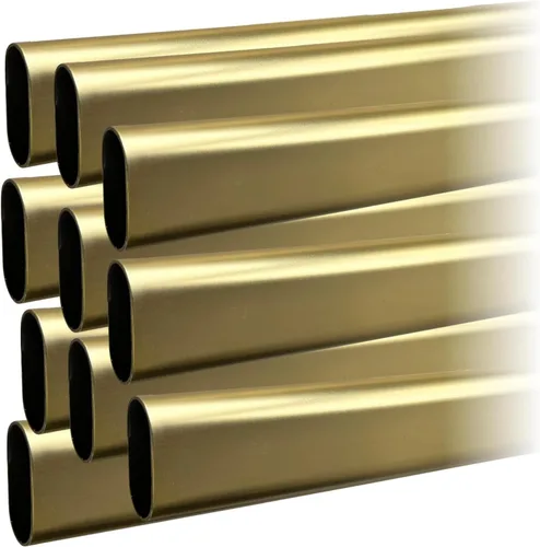 Vista 14 de Barra de armario ovalada larga de 36" Barra de ropa para armario resistente Latón satinado 1 paquete