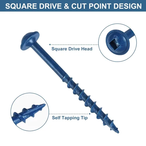 Vista 2 de SATANTECH Kit de surtido de tornillos para agujeros de bolsillo, 390 piezas en 4 tamaños #8 x 1, 1-1/4", 2", 2-1/2", tornillos de madera de rosca
