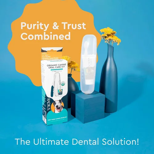 Vista 6 de RADIUS Kit de cuidado bucal canino, incluye 1 cepillo de dientes para mascotas, 1 estuche Critter y pasta de dientes canina para mascotas de 0.8