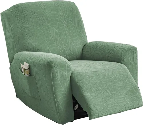 Vista 54 de CRFATOP Funda elástica para sillón reclinable, 4 piezas, fundas impresas para silla reclinable de 1 asiento, colección Fallon, protector de muebles