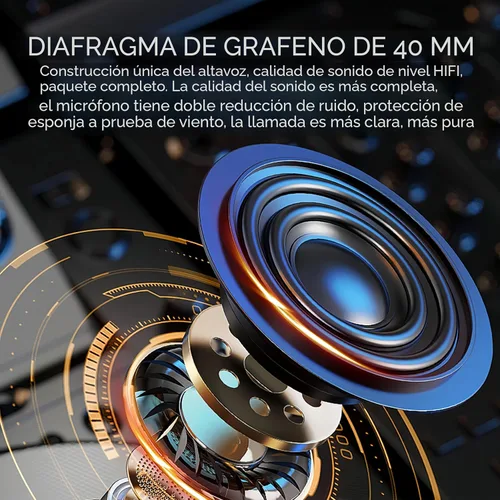 Vista 2 de Auriculares inalámbricos para casco de motocicleta con sonido de alta fidelidad, cancelación de ruido, batería de 25 horas, micrófono de pluma