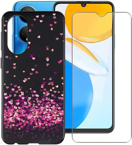 Phone Case for Honor X7 (6.74") with [1 X Tempered Glass Screen Protector] Full Body Protection, Ultra Slim Soft TPU Gel Anti-Scratch Shell for