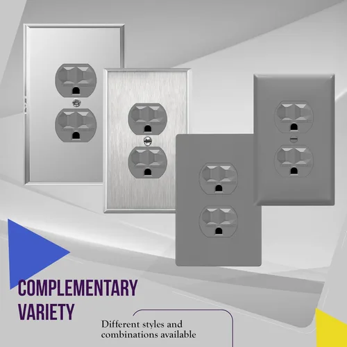 Vista 7 de ENERLITES Tomacorrientes de receptáculo dúplex, resistentes a manipulaciones, grado industrial, conexión a tierra de 3 cables, 2 polos, 5-15R, 15 A