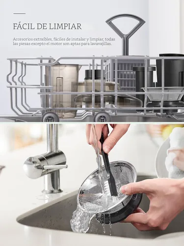 Vista 4 de QCen Máquina exprimidora, extractor centrífugo de 500 W con canal de alimentación de boca ancha de 3 pulgadas para frutas y verduras, fácil