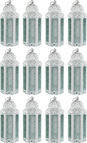 Vista 31 de VELA LANTERNS Farol portavelas decorativo, marroquí, gótico, morado, de 10.5 pulgadas, para mesa o colgar, decoración de Ramadán, decoración