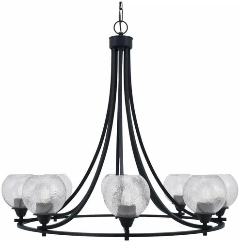 Vista 76 de Toltec Lighting 3408-BN-300 Paramount - Lámpara de araña de 8 luces elevadas, 31 pulgadas de alto y 31.25 pulgadas de ancho, color acabado: níquel