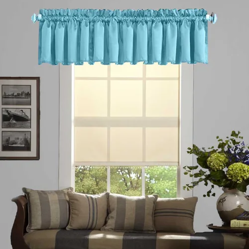 Vista 33 de Cenefa Beige Oscurecedora para Ventana, Cortina Corta con Bolsillo para Barra, Cenefa Primitiva para Sala de Estar, Baño, Guardería, Cocina, Ventana