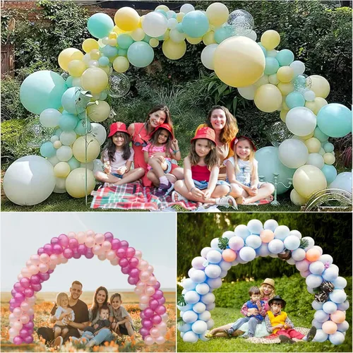 Vista 5 de Kit de arco de globos con base de 9 pies de altura y 10 pies de ancho, soporte de arco de globos ajustable con bombas, base rellenable de agua