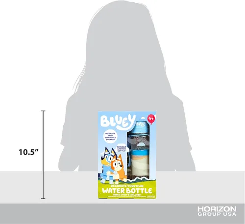 Vista 7 de Bluey Decora tu propia botella de agua, calcomanías reposicionables, ideal para fiestas de cumpleaños Bluetooth, deportes de verano y más, botella