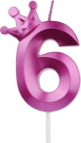 Vista 44 de Vela rosa de cumpleaños número 0, decoración temática rosa para niñas, velas de números diseñadas con corona 3D para decoración de pastel