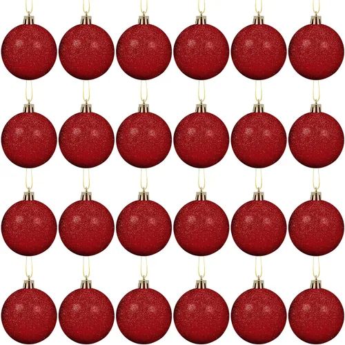 Vista 10 de 12 piezas de 2.4 pulgadas, bolas de Navidad doradas, adornos para árbol de Navidad, colgantes de árbol de Navidad, bolas brillantes navideñas, juego