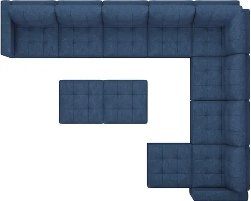 Vista 8 de Belffin Sofá modular de gran tamaño con otomanas de almacenamiento, sofá seccional en forma de U con diván reversible, color azul