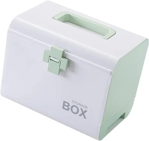 Vista 11 de IMIKEYA Caja de almacenamiento de medicina botiquín de primeros auxilios Caja de almacenamiento Material plástico Pastilla Cajón de medicamentos