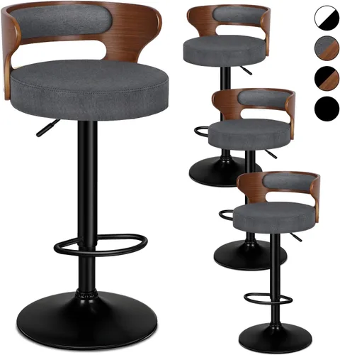 Vista 16 de ALFORDSON Bar Stools Set of 4, Adjustable Height Swivel Barstools for Kitchen Counter, Modern PU Leather Upholstered Bar Chairs with Bentwood Back
