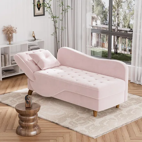Vista 22 de Tumbona interior con almacenamiento, reposabrazos ajustable, silla de lectura reclinable, sofá cama con almohada, futón de terciopelo 3 en 1