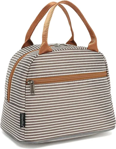 Vista 26 de Bolsa de almuerzo aislada FlowFly - Bolsa de asas organizadora para mujeres/hombres, Alpaca