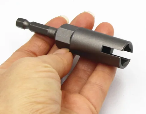 Vista 4 de 1 pieza de destornillador profundo de tuerca de ala, 1/4" de vástago hexagonal con ranura para tuerca de ala, herramienta de enchufe de tuerca