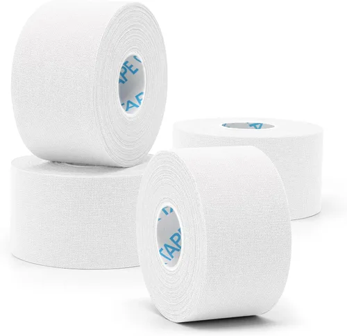 Vista 11 de OK TAPE 4 rollos de cinta atlética, cinta deportiva para lesiones, cinta médica rígida y fácil de rasgar, cinta de muñeca, sin residuos pegajosos