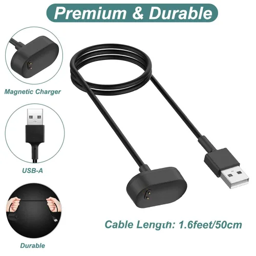 Vista 4 de Cargador para Fitbit Inspire HR y Ace 2, cable de carga USB de repuesto para pulsera inteligente Inspire (3.3 pies/39.4 in)