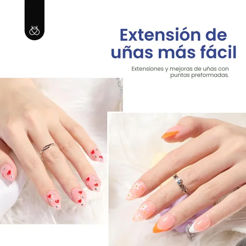 Vista 4 de Beetles - Kit de uñas de gel de almendra, 504 piezas de almendra Almendra extra corta 500pcs (kit transparente)