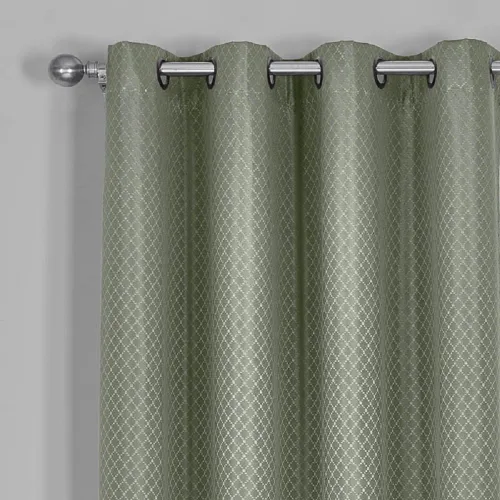 Vista 2 de Royal Tradition Diamond - Juego de 2 cortinas opacas con aislamiento térmico de jacquard, de 108 pulgadas de ancho x 63 pulgadas de largo