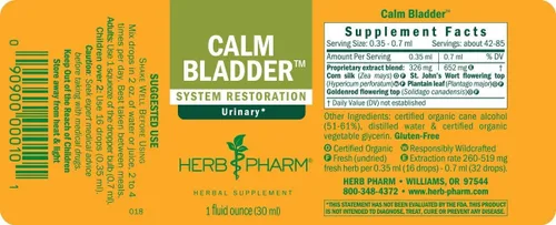 Vista 2 de Herb Pharm Fórmula líquida Calm Bladder para apoyo del sistema urinario - 1 onza