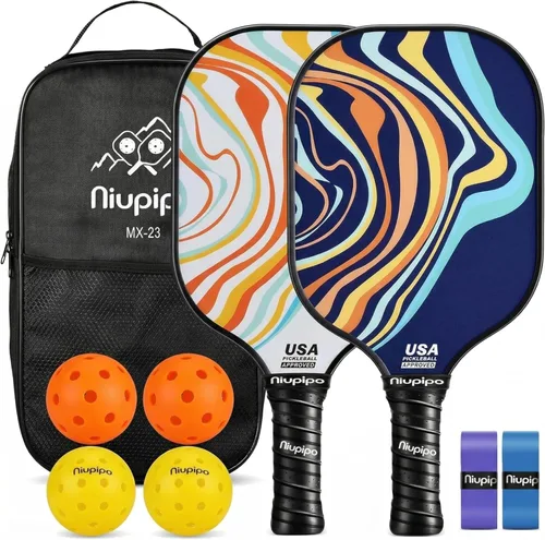 Vista 12 de niupipo Pickleball Paddles Set of 2 or 4, USAPA Approved Fiberglass Pickleball Paddle Set with Balls and Bag, Polypropylene Honeycomb Core