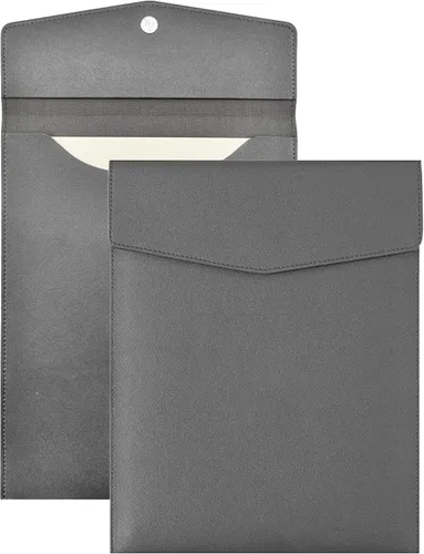 Vista 8 de VANRA 1 carpeta de archivos de piel sintética vertical A4, soporte para documentos, sobre de cuero impermeable, organizador de archivos