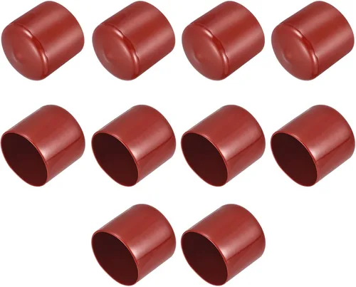 Vista 11 de uxcell 10 tapas de goma de 0.984 in (1 pulgada) de vinilo de identificación redonda tapa tapa de rosca protectores de rosca negro
