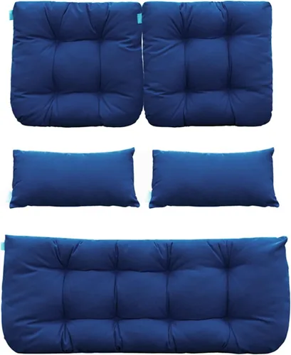 Vista 20 de QILLOWAY - Cojines de asiento de mimbre para patio al aire libre, juego de sofá, dos almohadas en forma de U, dos almohadas lumbares para muebles